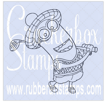 Crackerbox Stamps - Kevin golfing