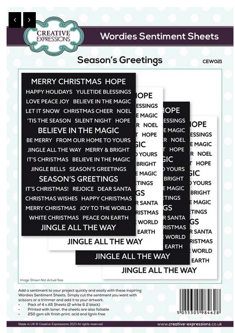 Creative Expressions - Wordies Sentiment Sheets 