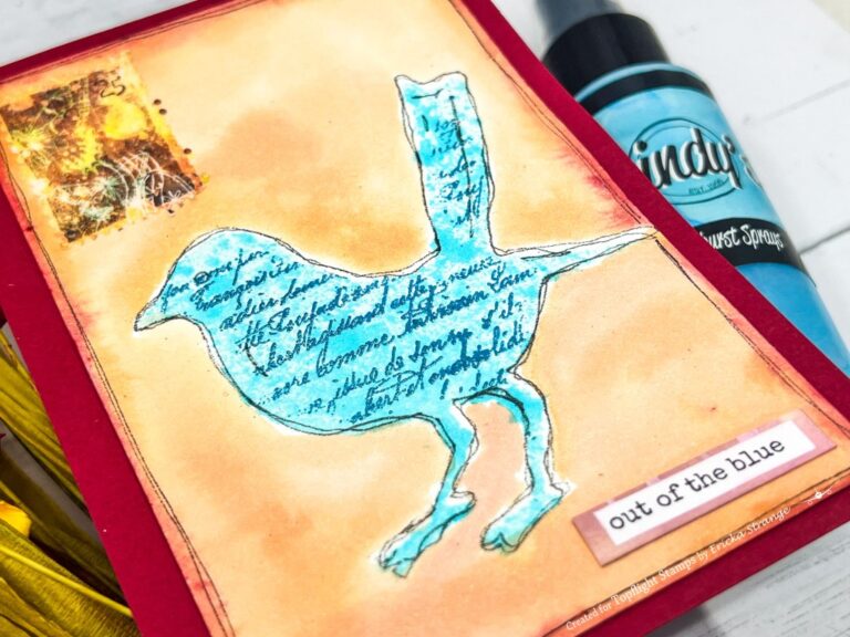 Shimmery Bird Card with Lindy’s Gang Sprays