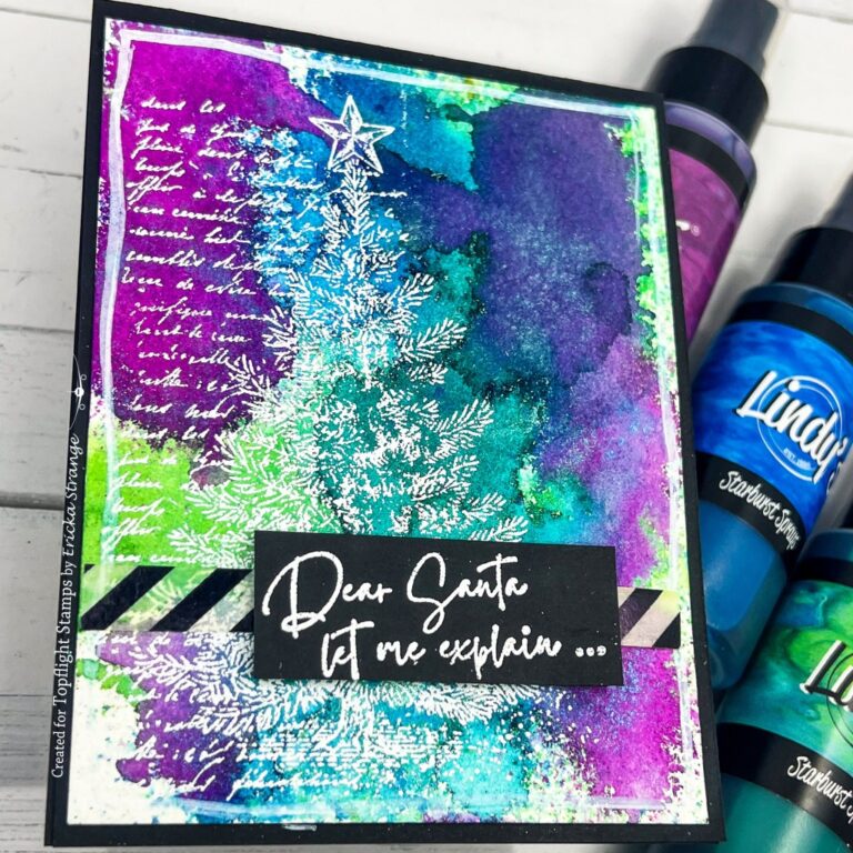 Easy Mixed Media Christmas Card with a Touch of Lindy’s Magic