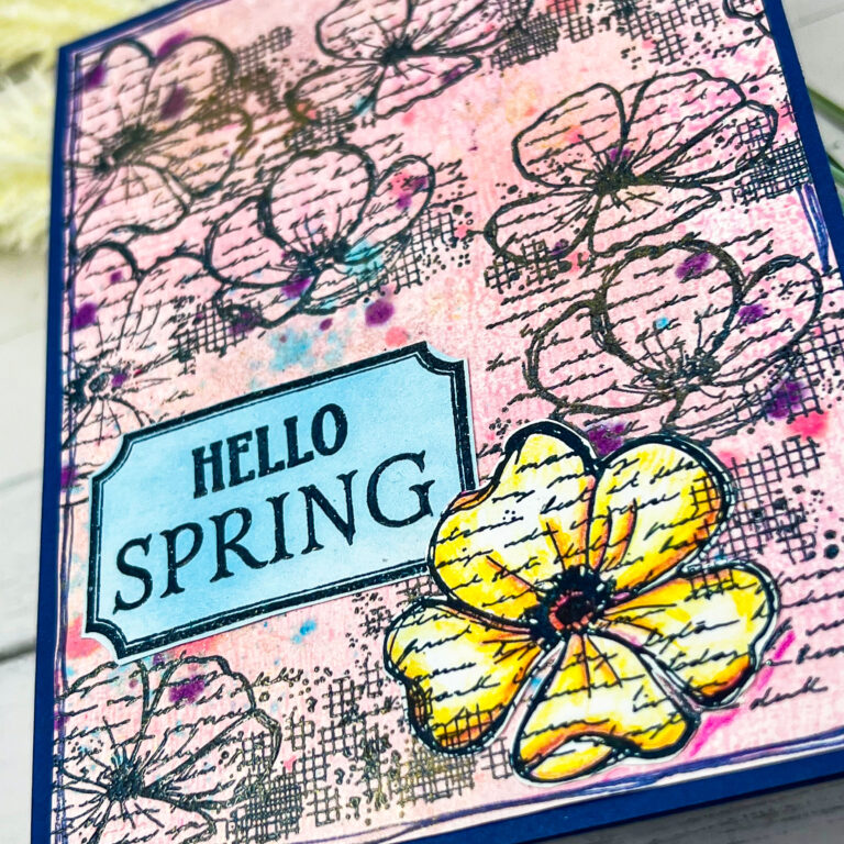 A Spring Card with Scripted Florals