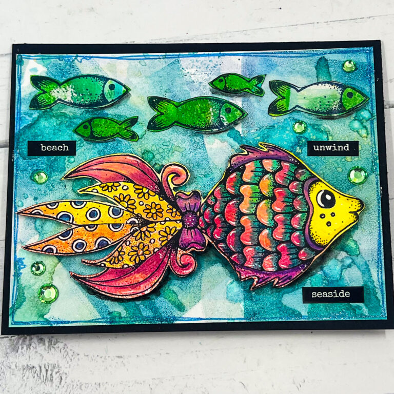Swimming in Color: A Mixed Media Ocean Card