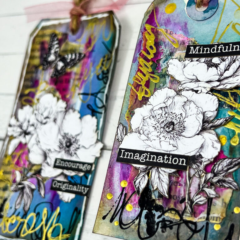 From Paint Mop-Ups to Beautiful Tags: Mixed Media Inspiration from Your Craft Desk