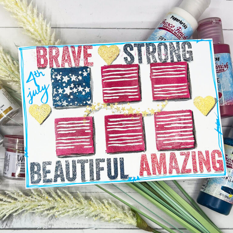 Stars, Stripes & Stamps: A Mixed Media Fourth of July Journal Page